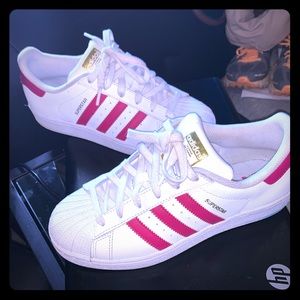 Adidas Superstar (Shell toe) White & Pink Sneakers